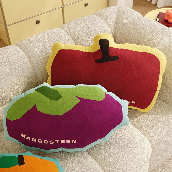 Mangosteen-Shaped Plush Decorative Throw Pillow Cushion with Soft Microfiber Cover
