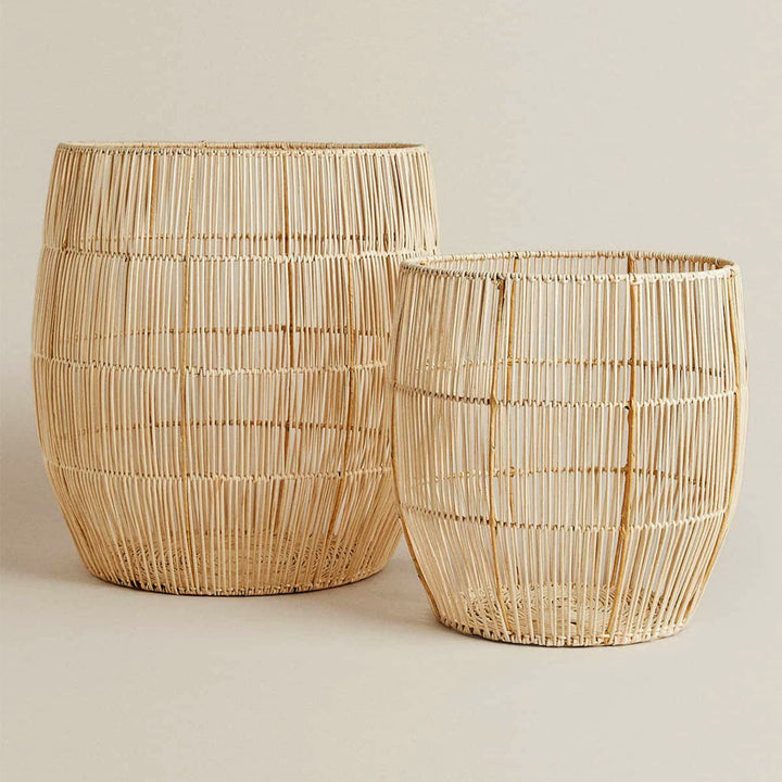Handmade storage basket made of rattan