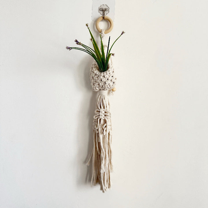 Macrame Plant Hanger with Decorative Tassels