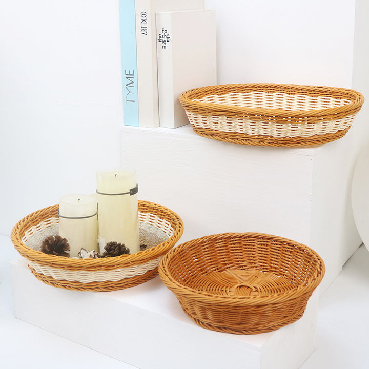 Handcrafted fruit basket made of woven material