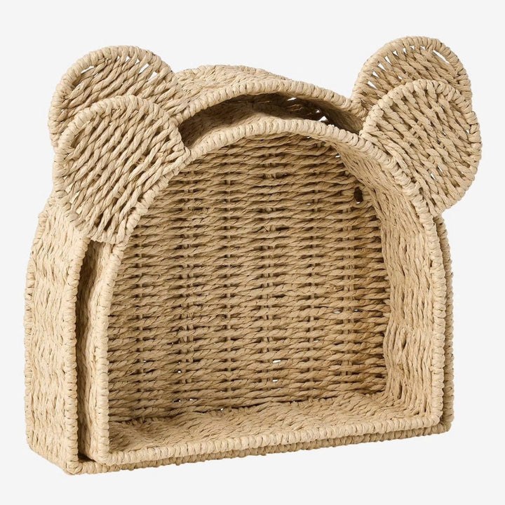 Playful storage basket with ears