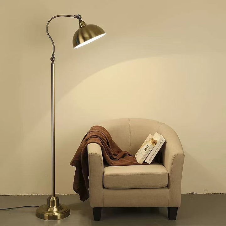 Adjustable brass reading light