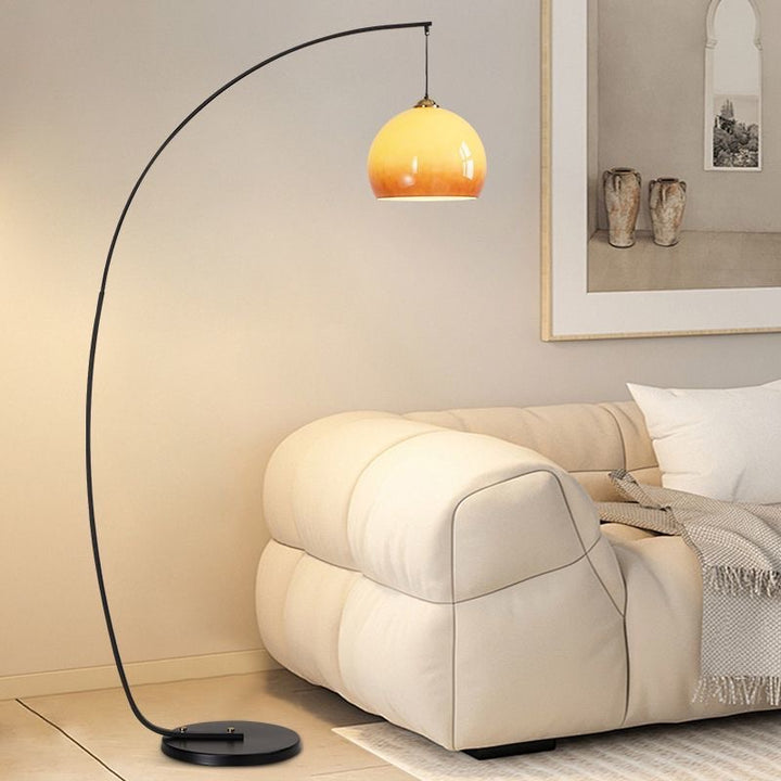 Arc Floor Lamp with Glass Shade