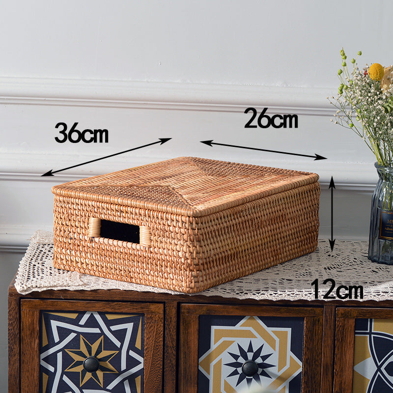 Storage box made of woven material