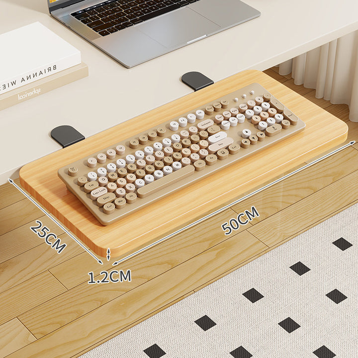 Clamp-On Foldable Bamboo Side Tray Table for Desk and Sofa