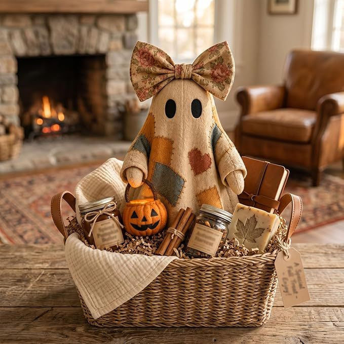 Decorative Ghost Figure with Bow