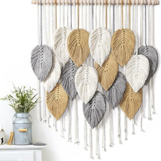 Macrame Leaf Wall Hanging Tapestry