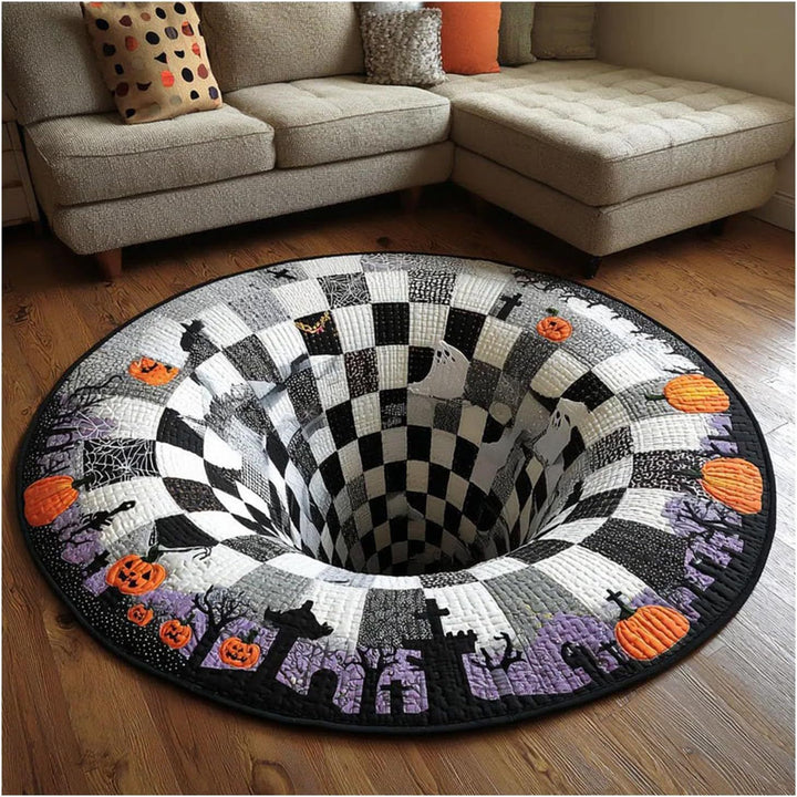 Spooky Halloween-Themed Decorative Round Area Rug