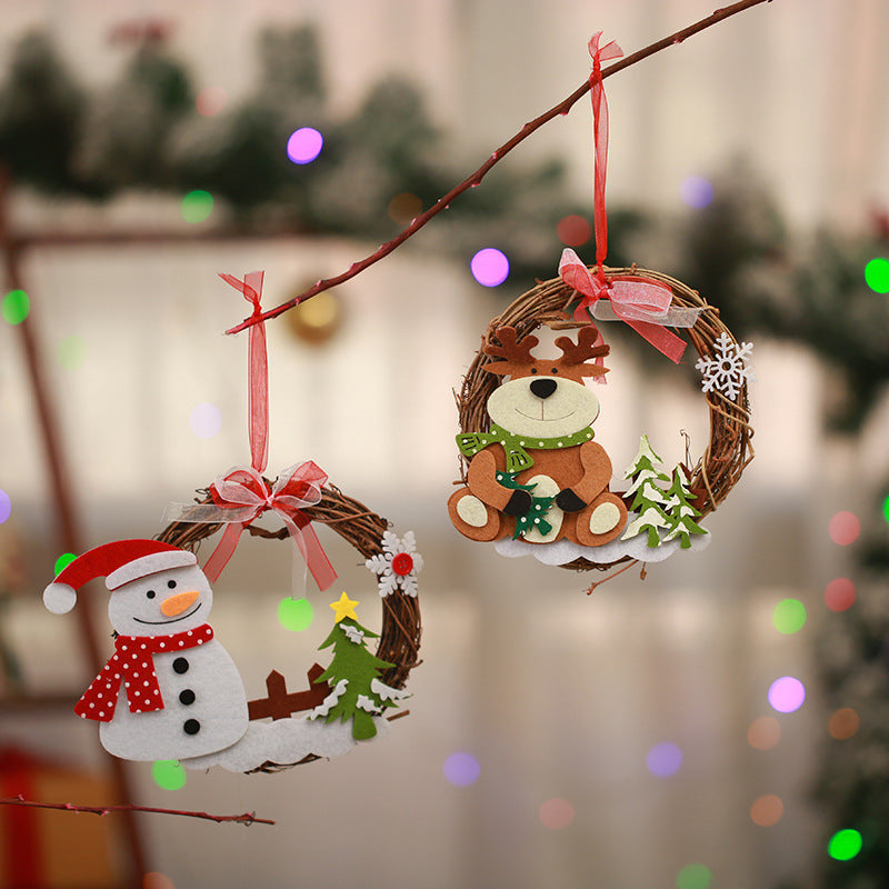 Decorative Christmas wreath with reindeer motif