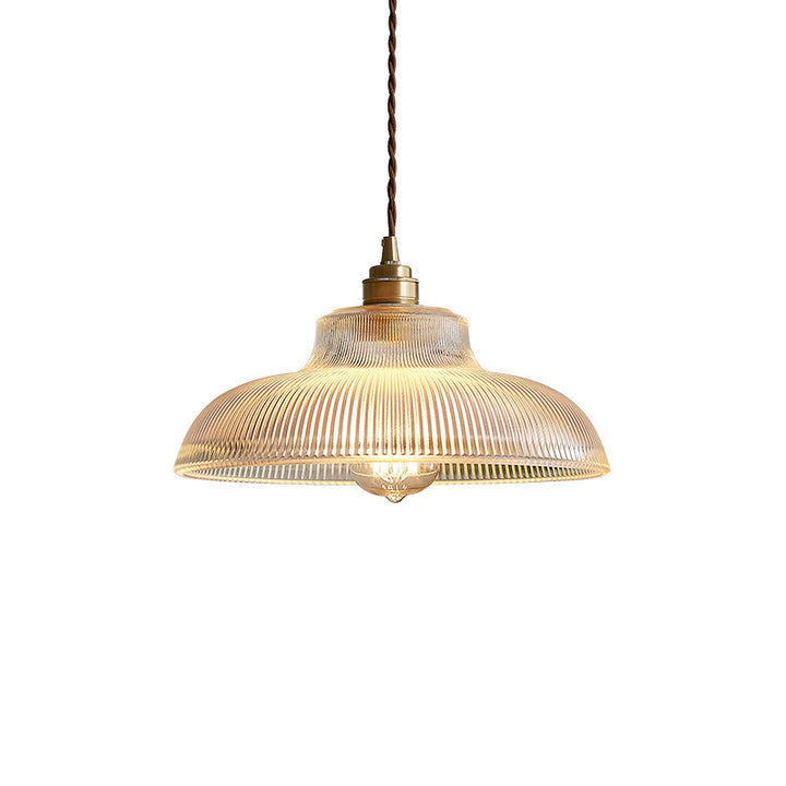 Rillenglas Industrial Pendant Light with Brass Socket