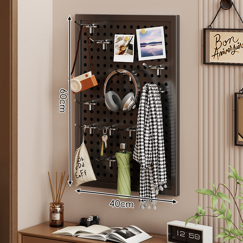 Wall-Mounted Perforated Pegboard Organizer Panel with Metal Frame