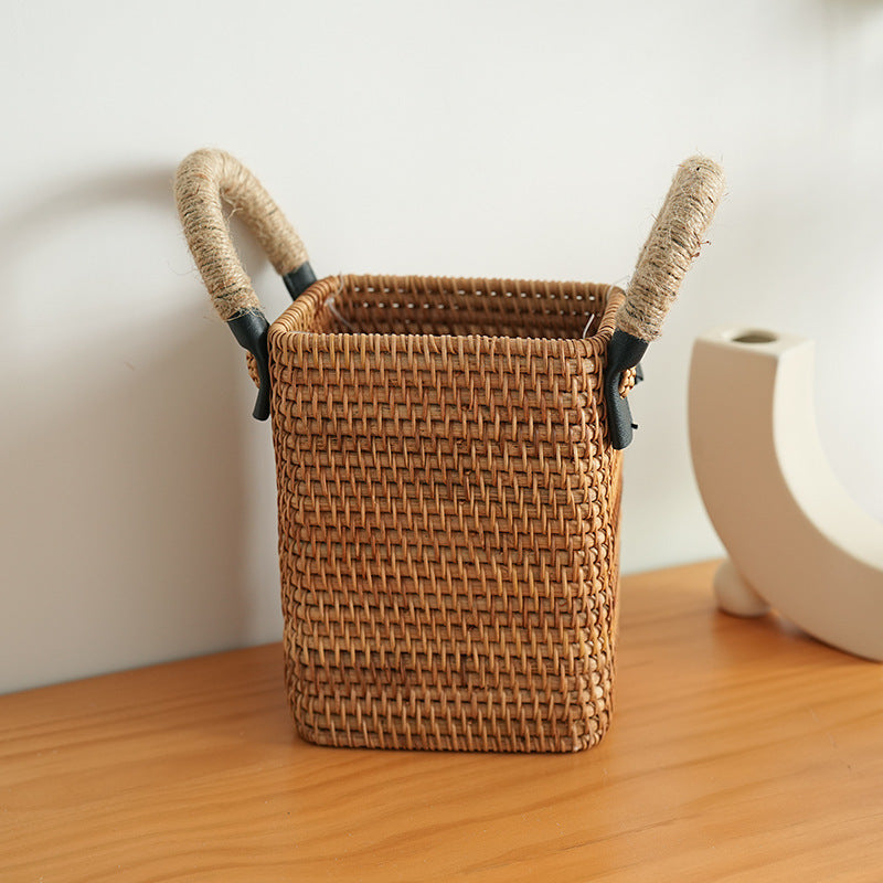 Handcrafted storage basket with sturdy handles