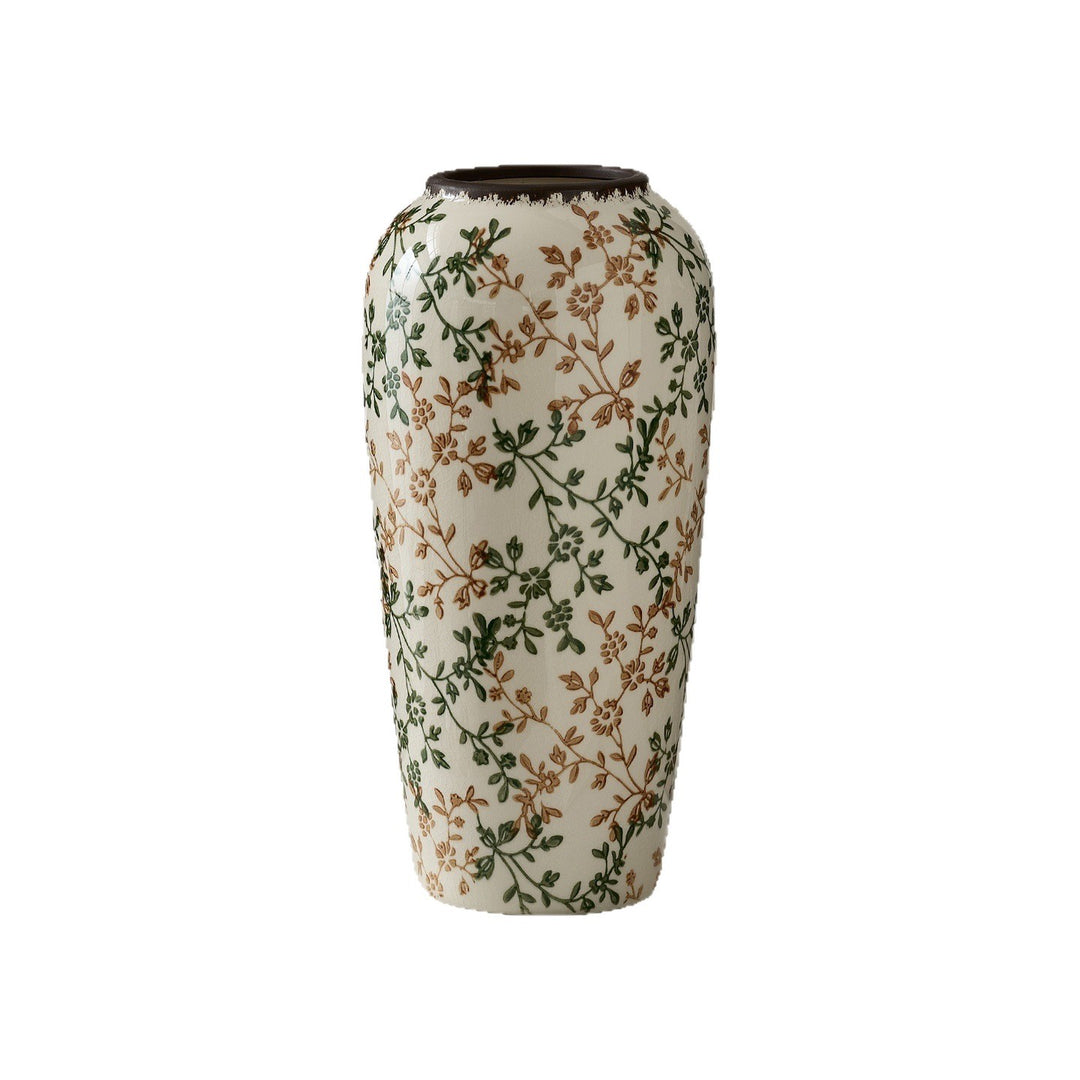Floral ceramic vase