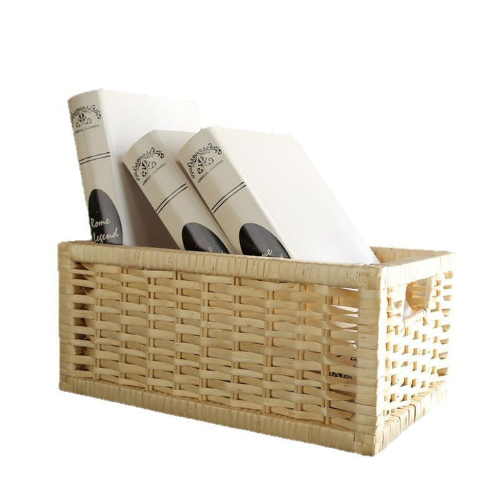 Storage basket with decorative strawberry fabric