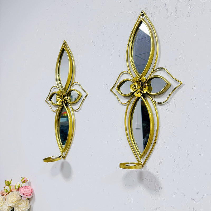 Elegant Floral Wall Mirror with Decorative Metal Design