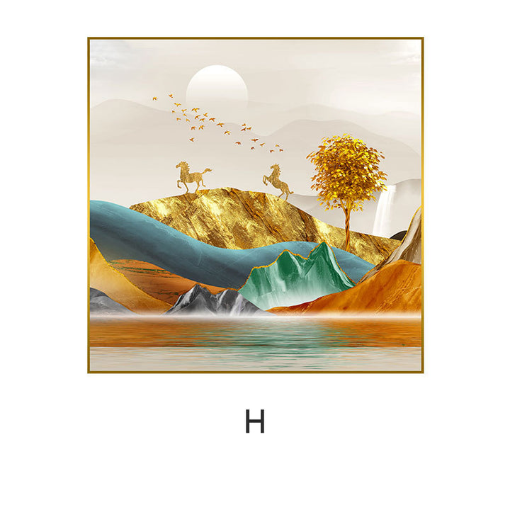 Framed Abstract Mountain Artwork