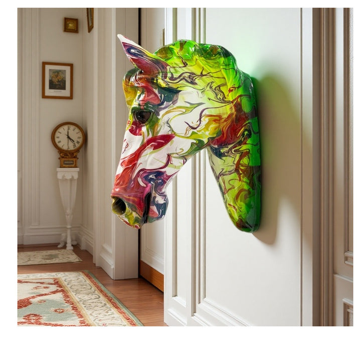 Decorative horse head sculpture
