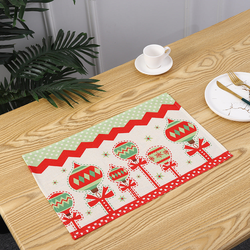 Christmas place mats with festive Santa motif