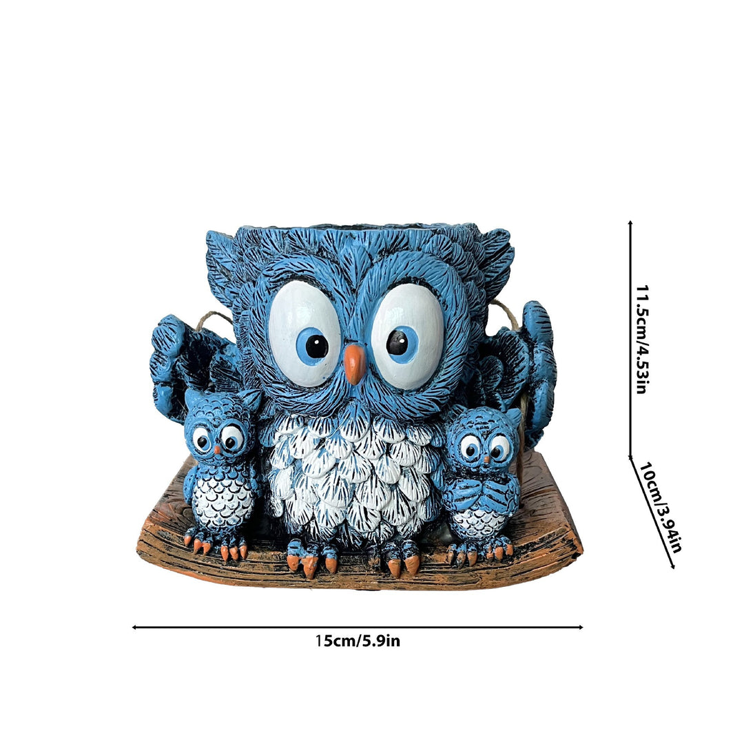 Owl-shaped decorative flower pot