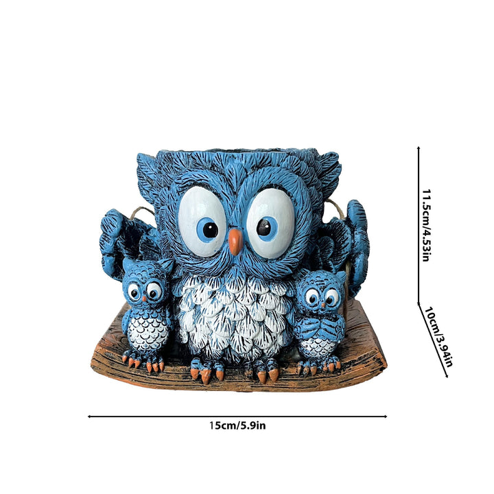 Owl-shaped decorative flower pot