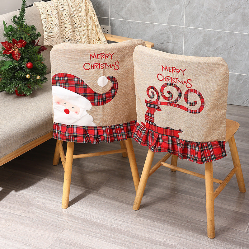 Festive Chair Cover with Reindeer Motif