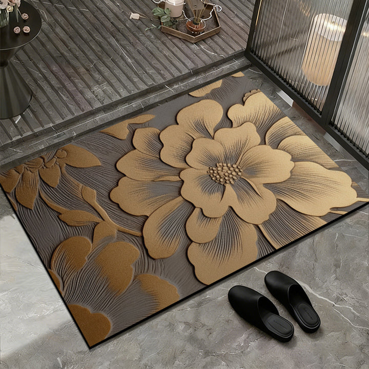 Elegant Floral Design Entrance Mat