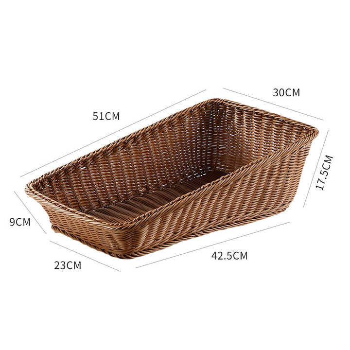 Handcrafted Rectangular Rattan Storage Basket