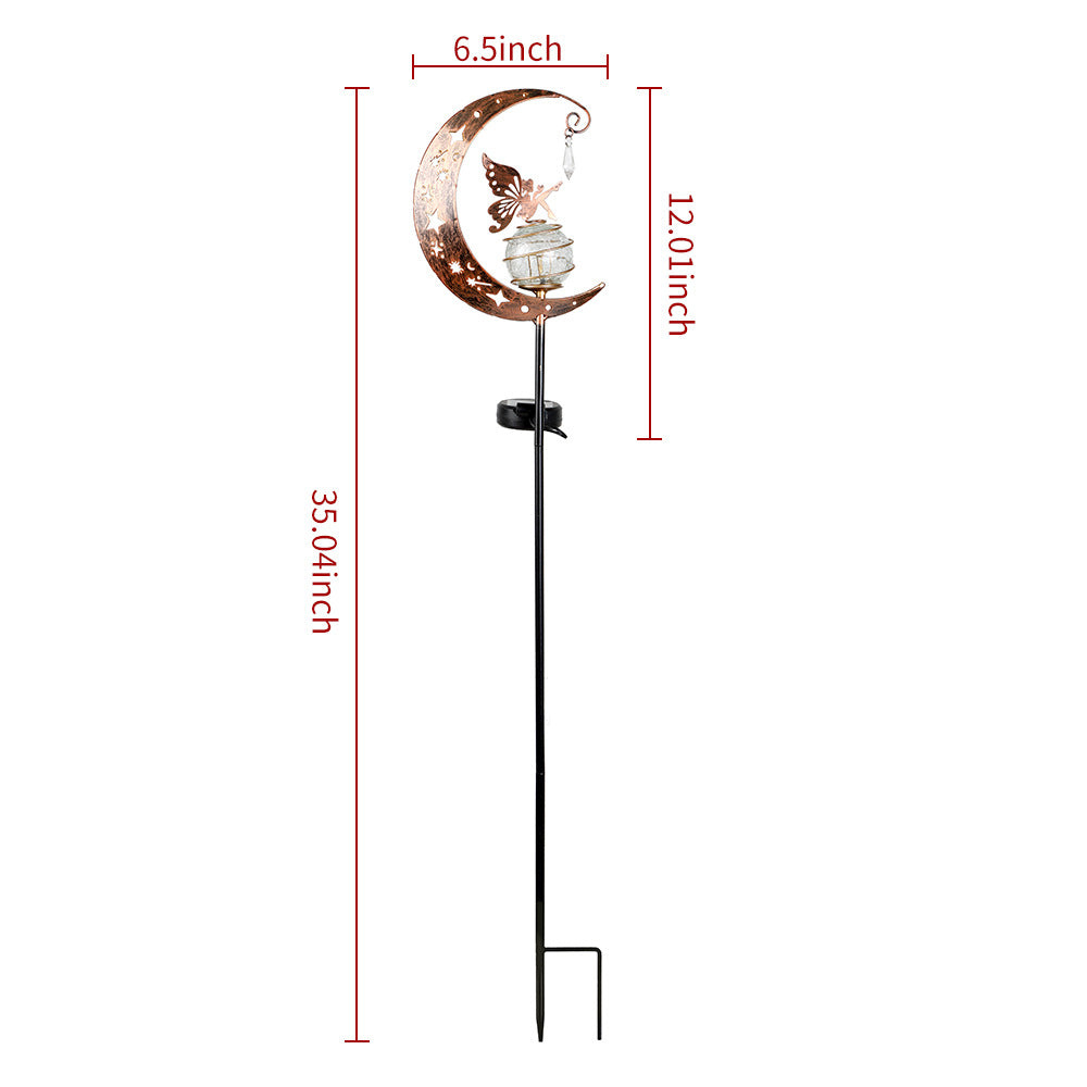Solar-powered Half-moon Garden Stake Light