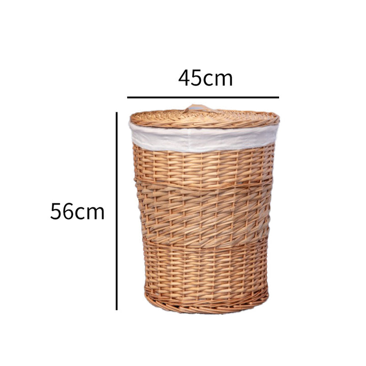 High-quality round laundry basket with lid