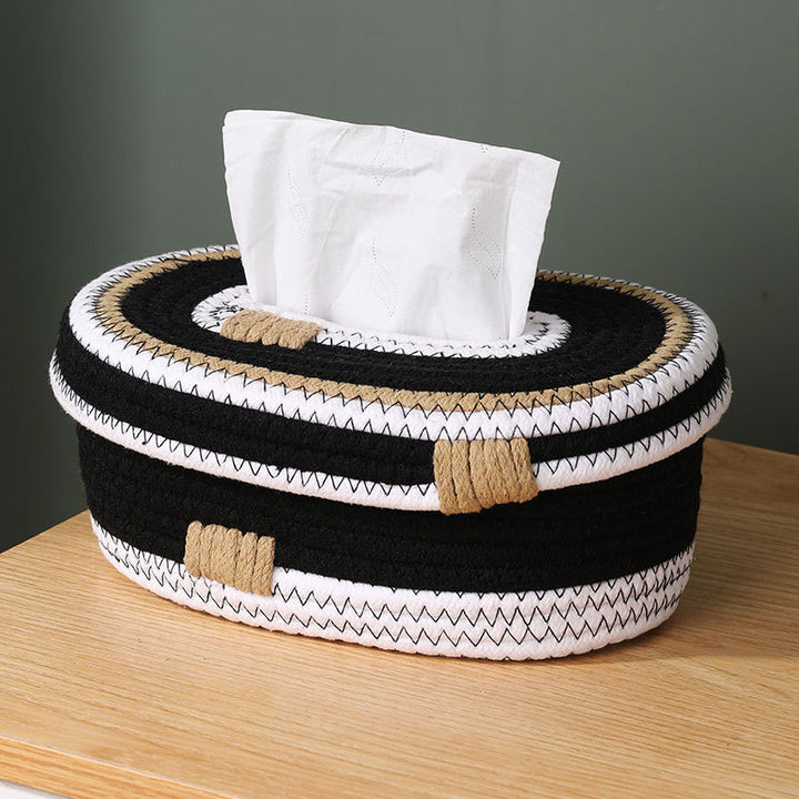 Elegant storage basket made of woven natural material