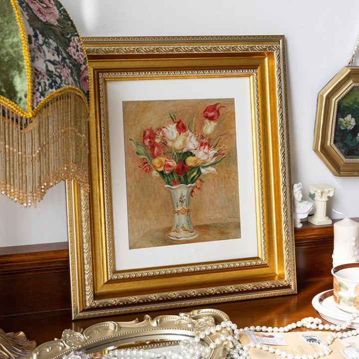 Ornate Vintage Floral Art Frame for Home