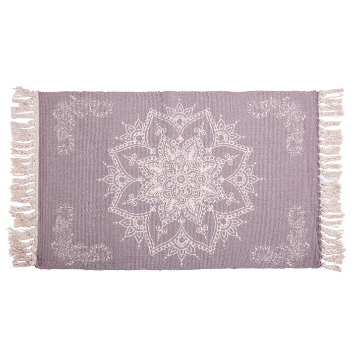 Decorative runner for dining table and console in Boho-Mandala design with fringes