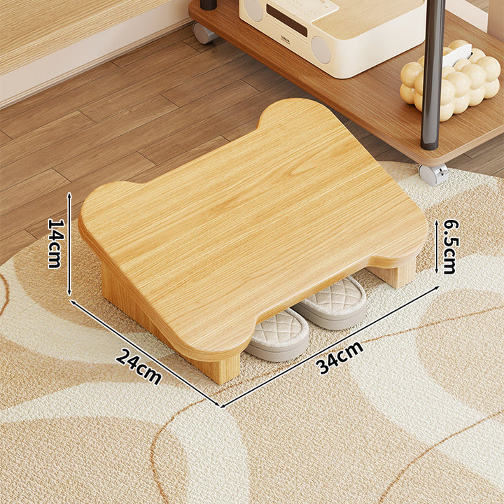 Low Wooden Slipper Bench with Under-Seat Storage