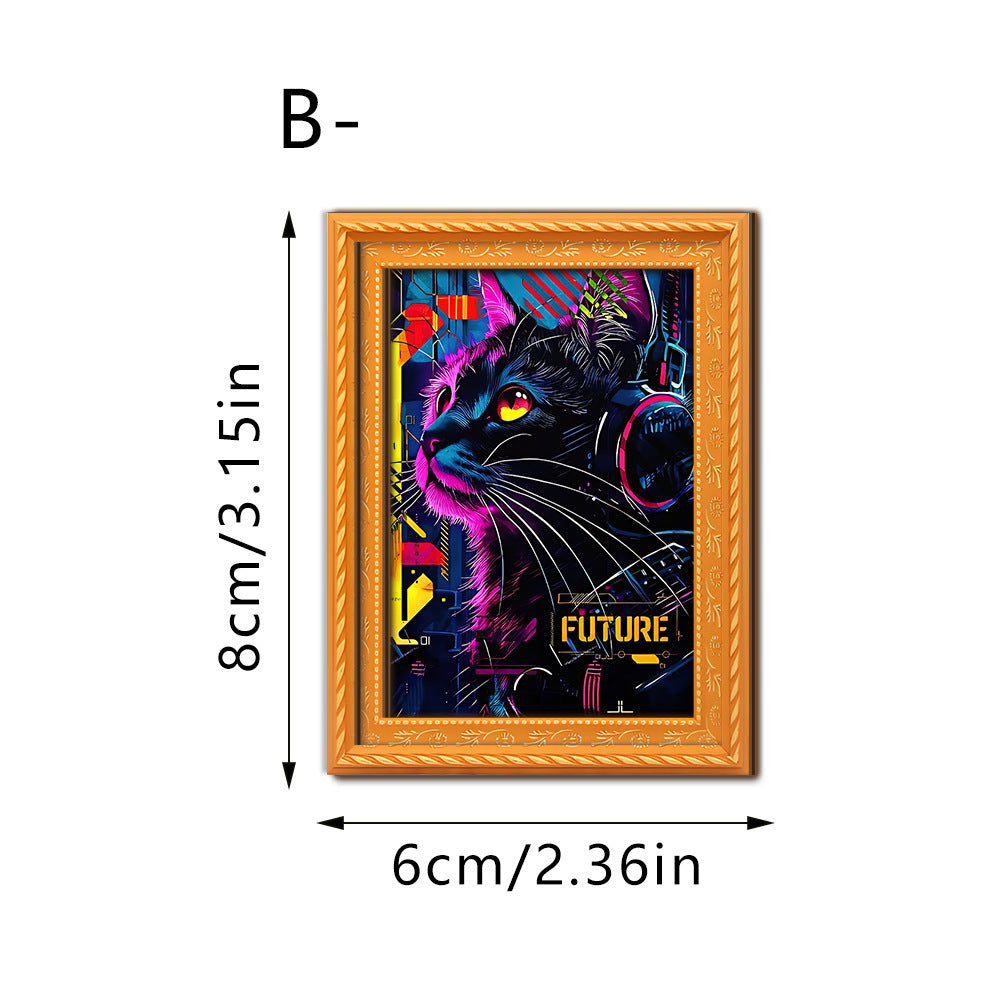 Decorative cat art with futuristic design