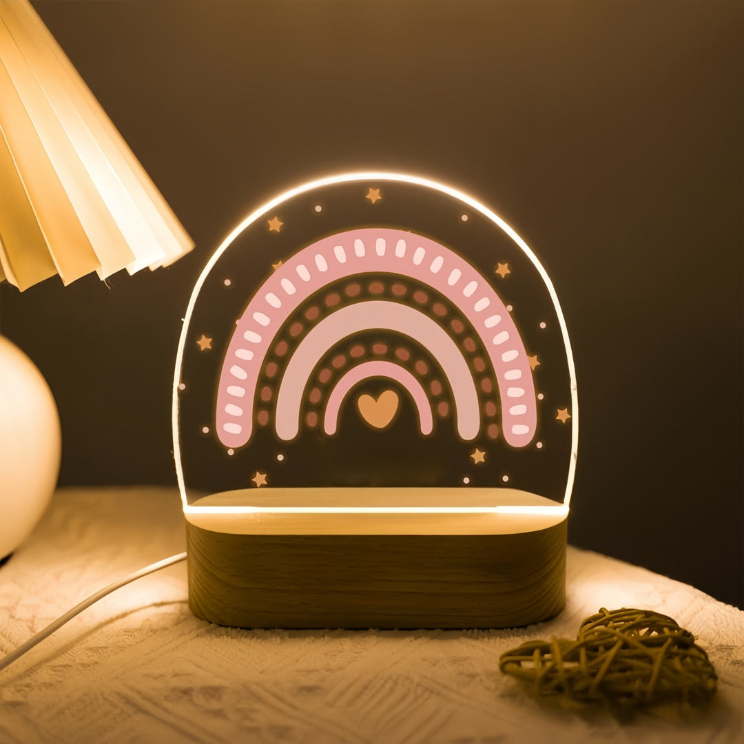 Acrylic LED Rainbow Flower Night Lamp