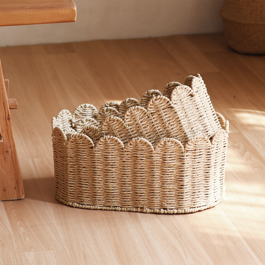 Handcrafted basket with wavy edge