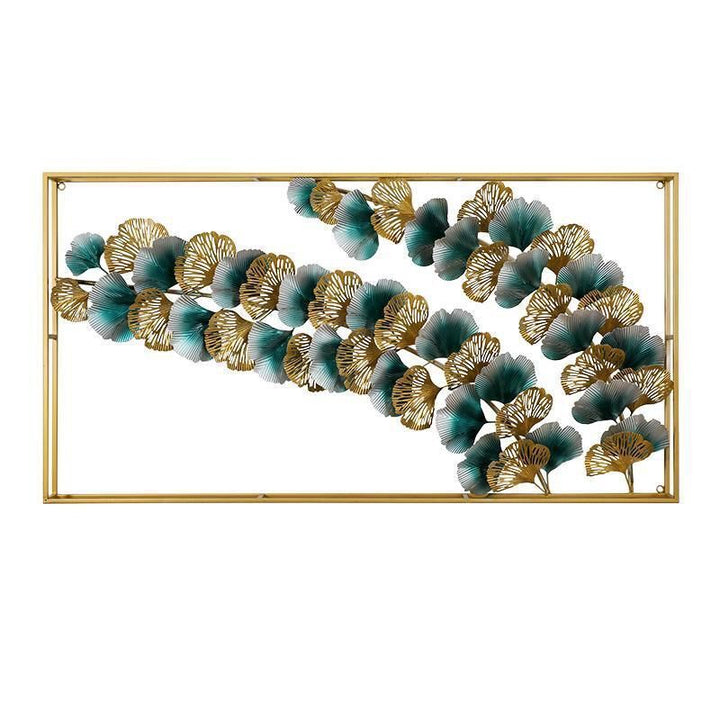 Decorative Metal Wall Art Sculpture with Ginkgo Leaf Design