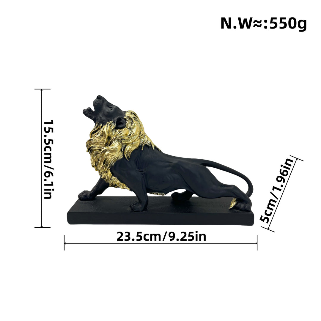 Decorative lion figure with golden details