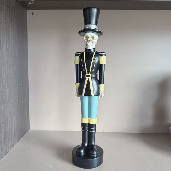 Decorative skeleton figure in military look