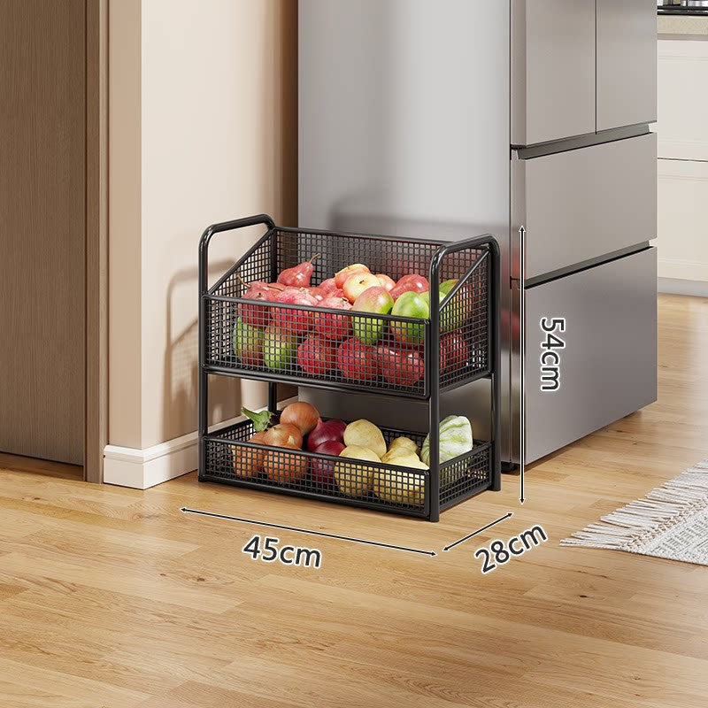 Stackable Five-Tier Metal Mesh Kitchen Pantry Organizer Rack