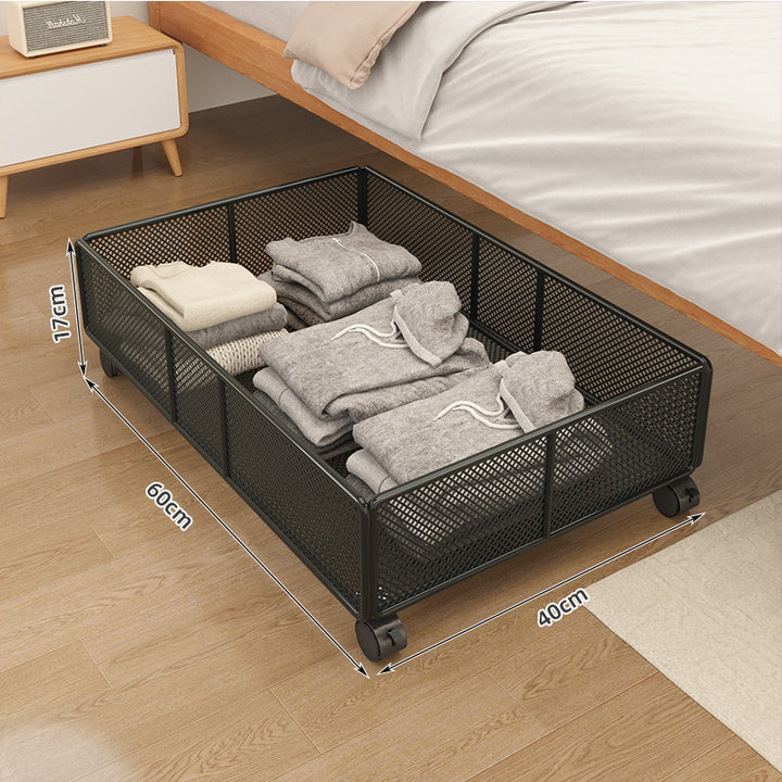 Underbed Roll Storage Basket with Mesh Design