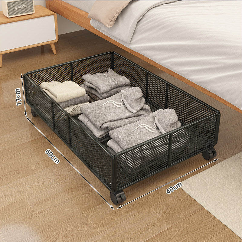 Under-bed storage container with wheels