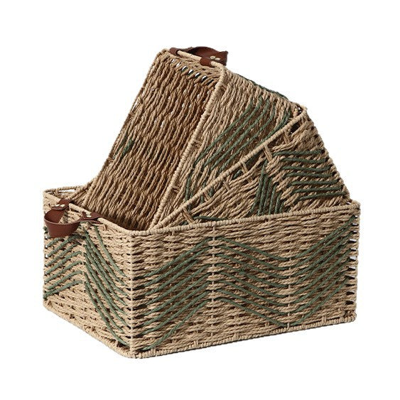 Handmade storage basket made of natural fibers