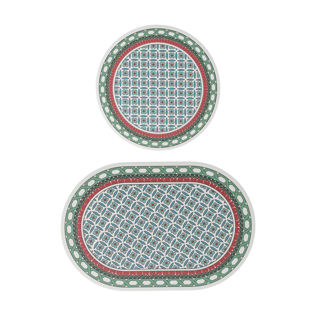 Bathroom Mat Set with non-slip soft back underside and fine lace pattern look