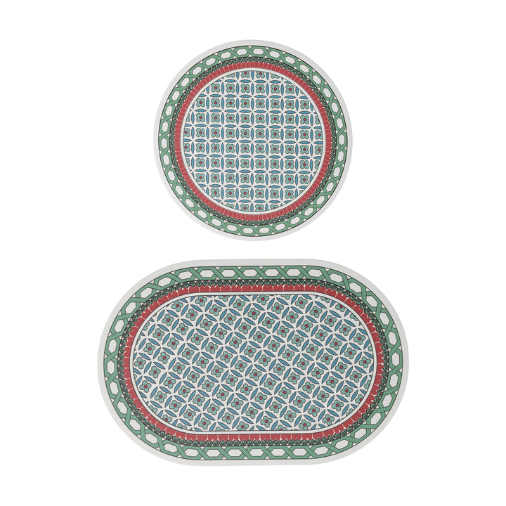 Bathroom Mat Set with non-slip soft back underside and fine lace pattern look