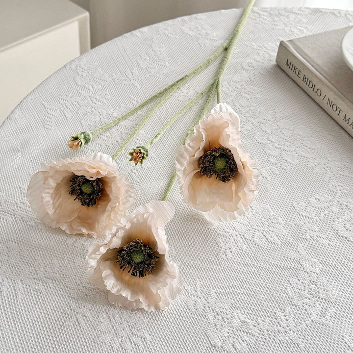 Realistic Poppy Floral Bouquet for Home Decor