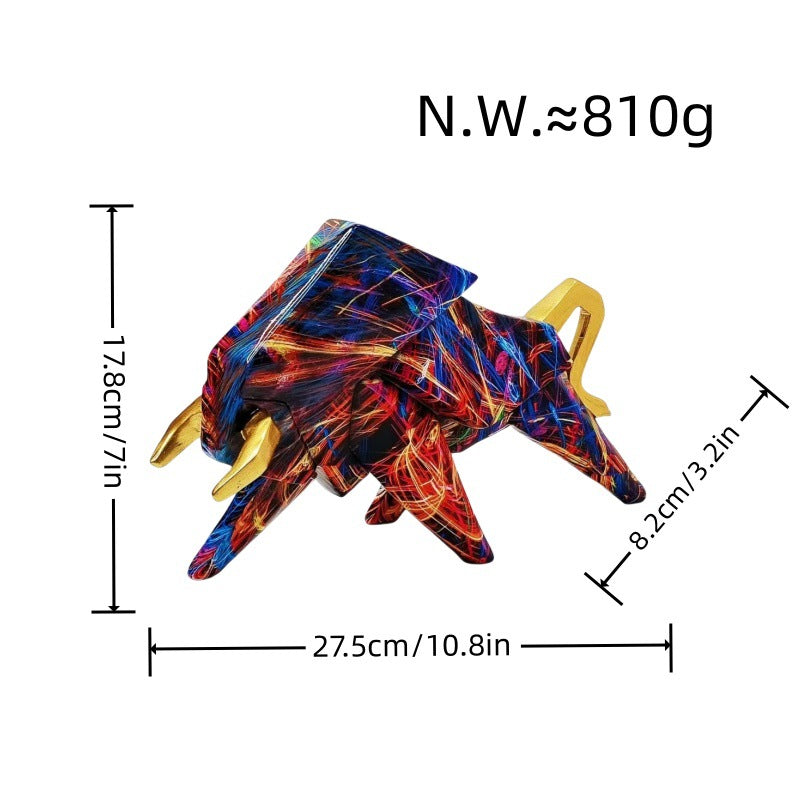 Colorful lion figure made of high-quality resin