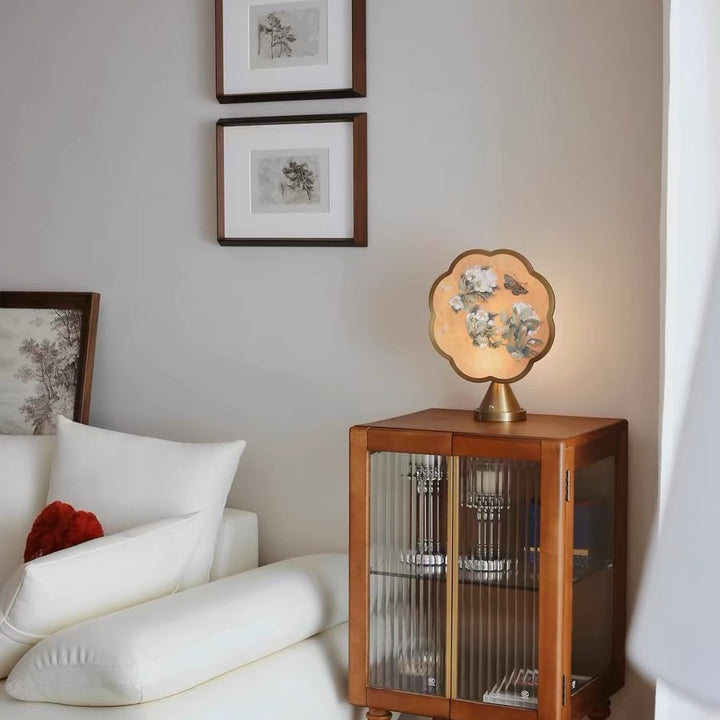 Artistically embroidered table lamp