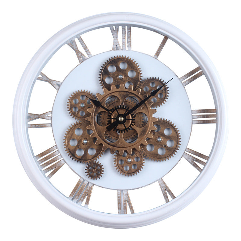 Elegant Wall Clock in Industrial Gear Design