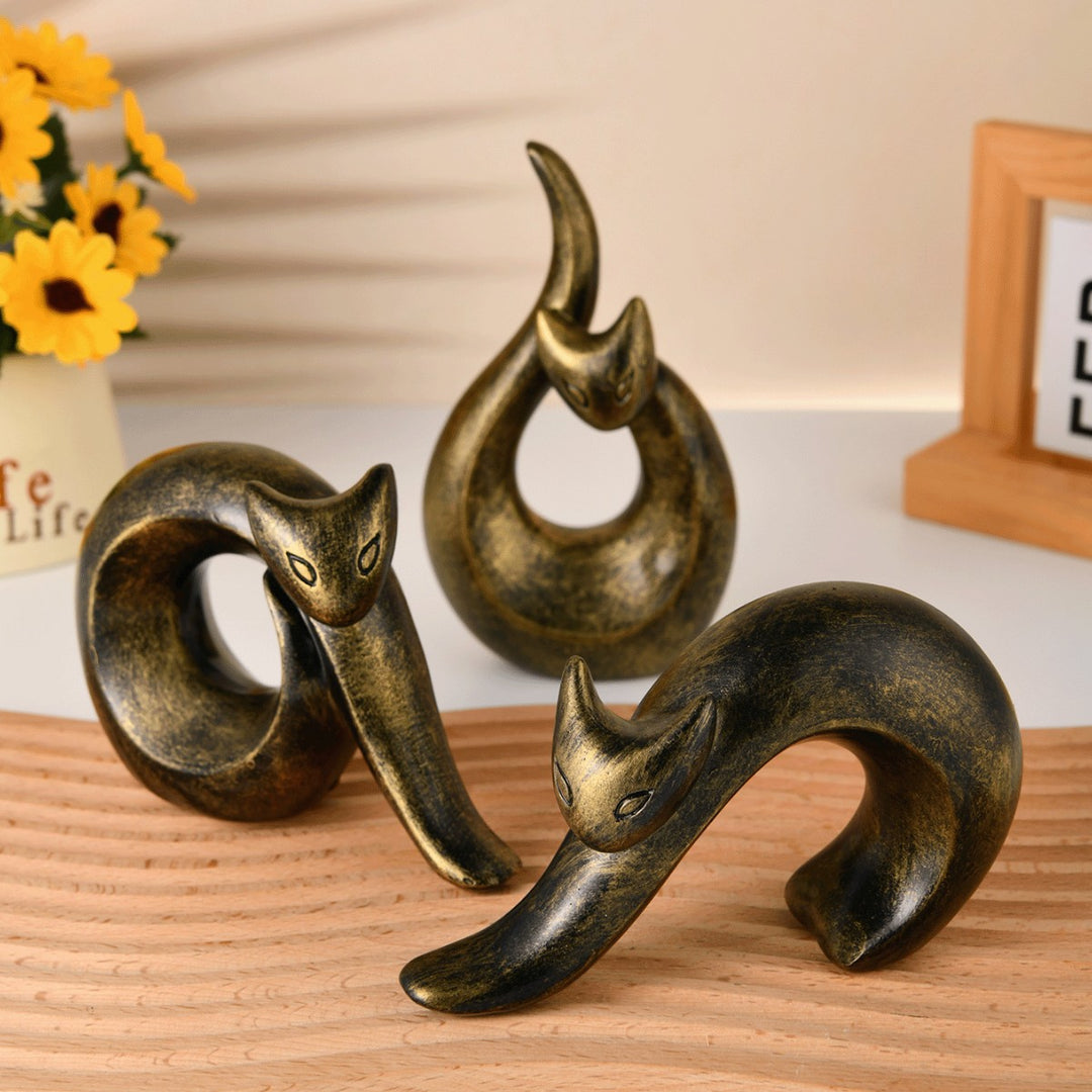 Modern Abstract Cat Figurine
